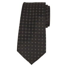 MICHAEL KORS Mens Black Tie Silk Blend Boxed Grid Classic 3.15 Designer Necktie