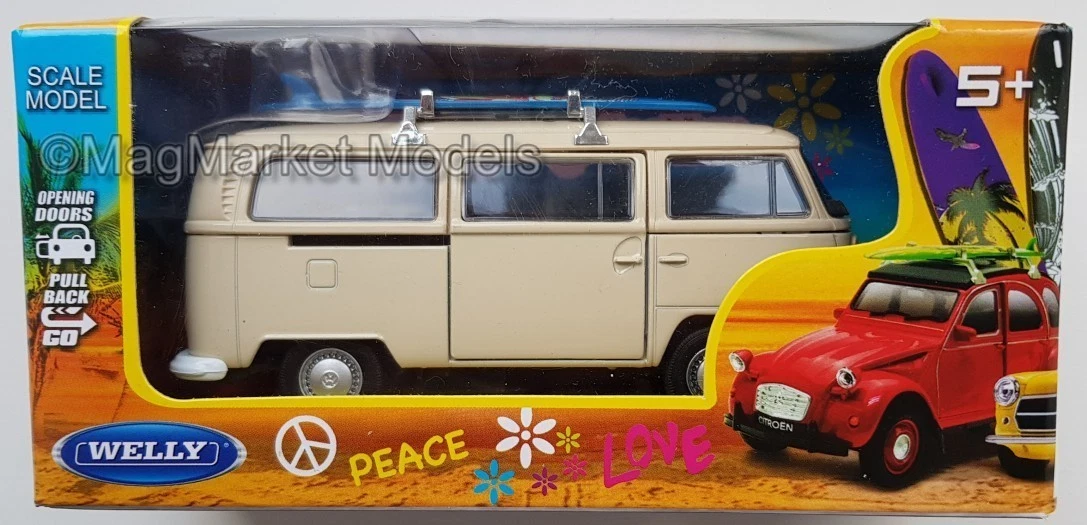 Modellino Welly 1/64 - Volkswagen Samba Bus 2003 Penn State