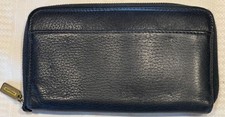 Coach 4969 Sonoma Natural Grain Vintage Zip Around Wallet 90s Leather Long Black