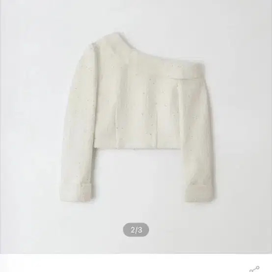 Verni Ivory Tweed Blouse - Elegant Shoulder Design