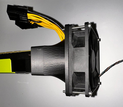 92mm Cooling Shroud for Nvidia Tesla K80 GPU - AI, HPC, Mining  (NO FAN OR GPU)