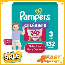 Pampers Cruisers 360 Baby Diapers Size 3, 132 Count Select for More Options