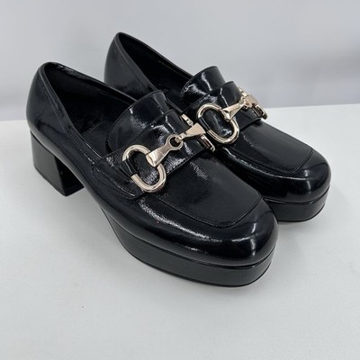 Jeffrey Campbell Student Patent Leather Chunky Loafers Size