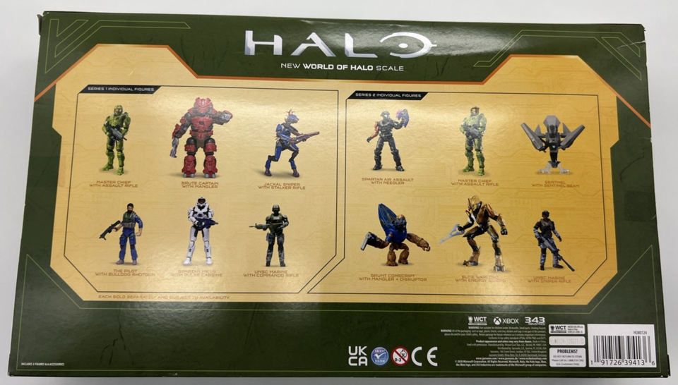 Set Di 3 Action Figure Halo: Jackal Sniper, Master Chief E Spartan MK VII Con Basi E Armi - 2