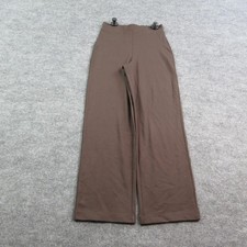 Quince Pants Womens S Brown Ultra-Stretch Ponte Wide Leg Pull On 27x31* NWT