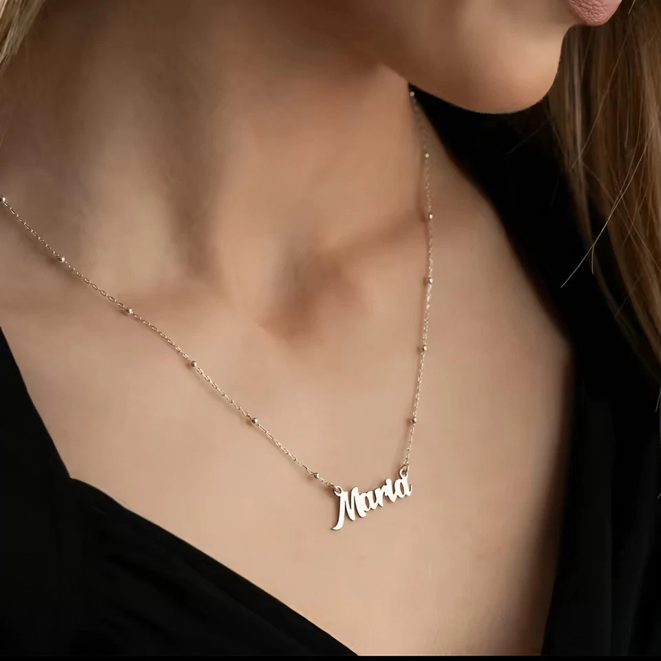 Personalisierte Buchstaben-Kette / Name Necklace 18K vergoldet, Zirkonia - Bild 4 von 4