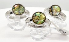 Edelstahl Ring mit Farbmuschel Gr16 bis 21 Auswahl nach dem Zufallsprinzip