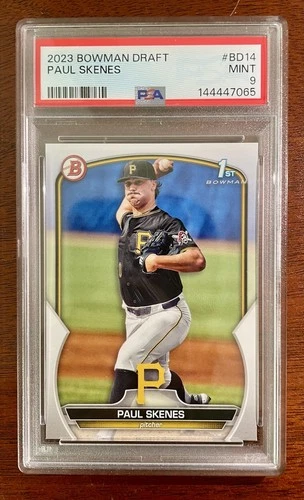 PAUL SKENES 2023 BOWMAN 1st DRAFT #BD14 PSA 9 RC Rookie Pirates