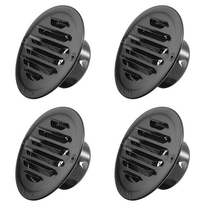 4 Pack 3 Inch Stainless Steel Air Vents Round Black Soffit Vent Cover Air Ven...