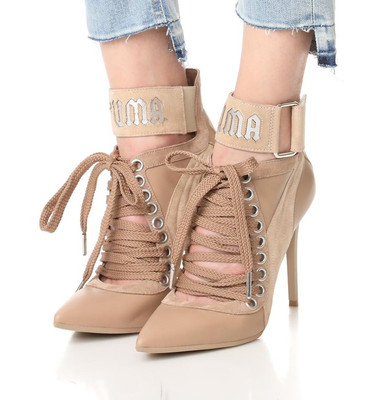RARE Puma X Fenty by Rihanna Nude Suede High Heels Lace Up