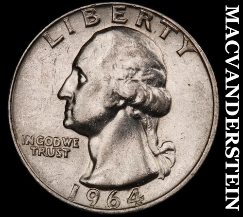 1964 Washington Quarter- Silver- Scarce Better Date No Reserve #J462