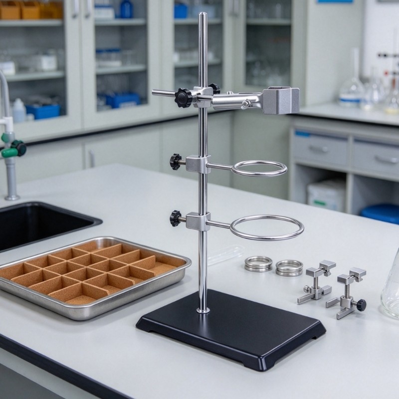 Stainless Steel Laboratory Stand with Flask Clamp for Chemistry ...