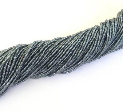 15/0 Hanks Czech Transparent Gummetal Grey Glass Seed Beads- 12 Strands