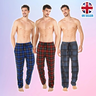i-Smalls Mens Pyjamas Lounge Pants Fleece Bottoms Check Trousers Sleepwear