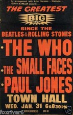 THE WHO Concert Handbill / Flyer - Town Hall, Wellington, NZ 1968 - reprint