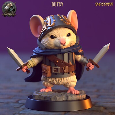 Nimble Mouse Knight Miniature Mice Rogue for RPGs like D&D 5e Mouse and Mysticism 32mm