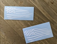 2 American flags decal USA sticker vinyl window car book door distressed laptop