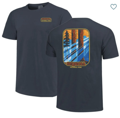 Comfort Colors Men's Sequoia National Park T-shirt M Sun Beams Denim Graphic Tee