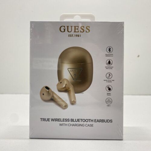 Guess Gold True Wireless Bluetooth Earbuds With Charging Case