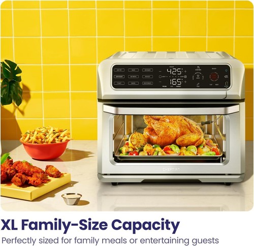 Chefman Air Fryer Toaster Oven Combo with Probe Thermometer, 12-In-1 Stainless - Picture 5 of 9