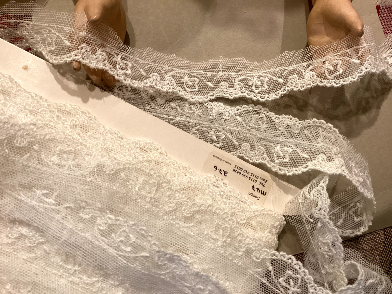 3/4" Cotton Leavers Imported English Scalloped Embroidered Lace #M47