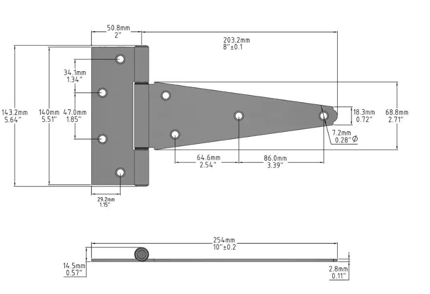 Everbilt ZincPlated Heavy Duty Tee Hinge 8" Shed Door Fence Gate (10 THinges) eBay