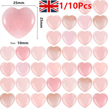 1-10x Natural Pink Rose Quartz Crystal Carved Heart Shaped Healing Love-Gemstone
