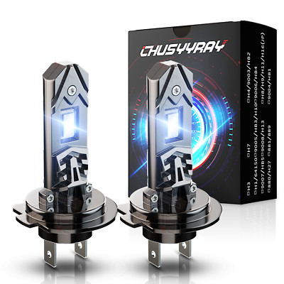 Pair H7 LED Headlight Bulbs Kit 6000K For Honda Goldwing 1800 GL1800 2001-2017