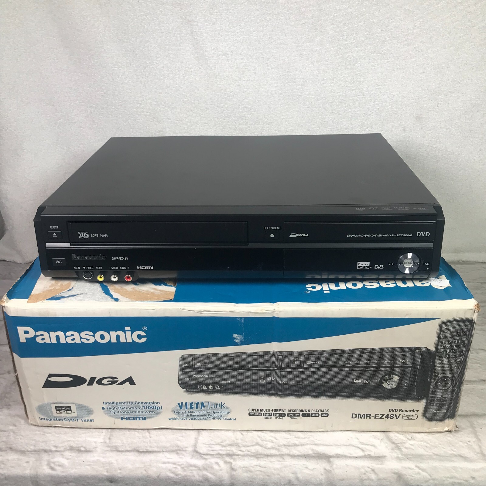 Panasonic DMREZ48V VHS DVD Video Recorder Player Freeview VCR Combo