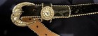 Rare Leatherock Vintage Black Belt With Faux Diamonds Measures 33” — photo 1