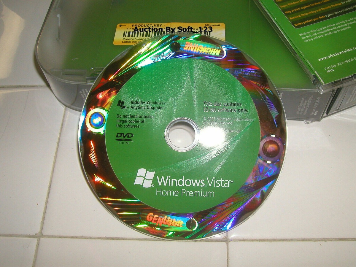 Microsoft Windows Vista Home Premium Full MS WIN 32 Bit DVD