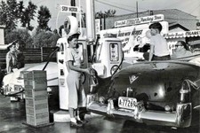 1950 HERBST GAS STATION RAGTOP CADDY  5x7 REPRINT