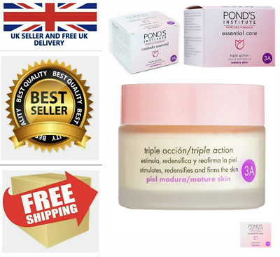 1 x PONDS Triple Action 3A Anti-Falten Feuchtigkeitscreme Gesichtsbehandlung DAY&NIGHT 3 in 1 Creme