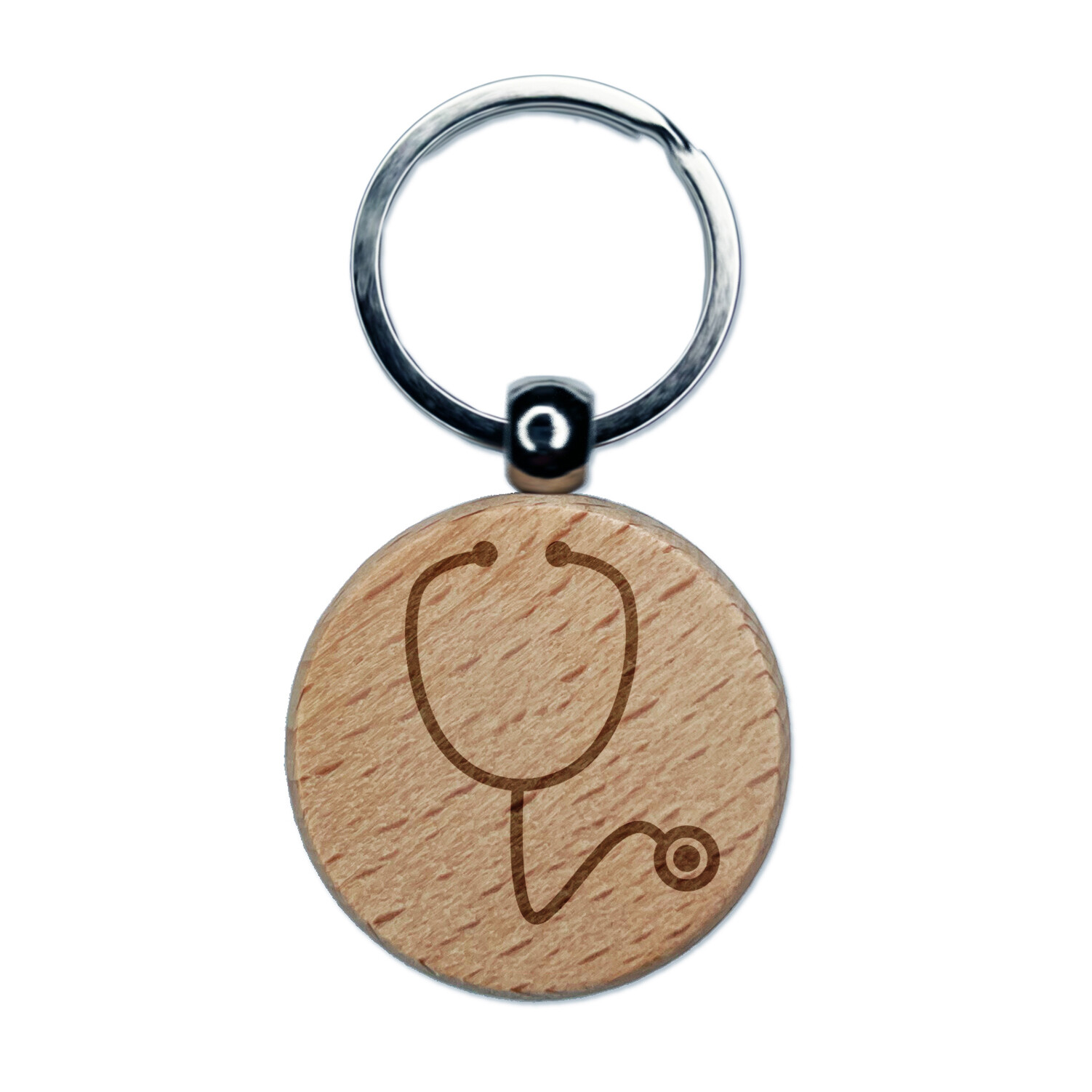 Engraved Wood Stethoscope Keychain for Medical Professionals