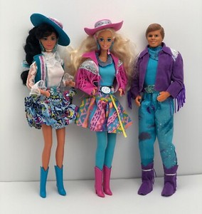 Western Fun Barbie, Nia & Ken - 1989 - PLUS additional Western Fun