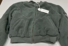 Z Supply- Women's Olive Green Cropped Fuzzy Coat- Size S