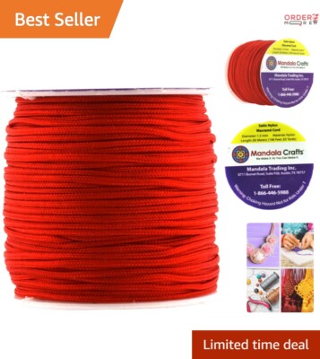 Craft-Ready Bulk 1.5mm Red Nylon String - 65 Yards of Durable Versatility