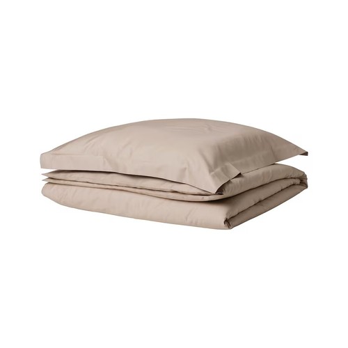IKEA LUKTJASMIN Bettwäsche Set ✨ Kopfkissen + Decke ✨ grau beige ✨ seidig ✨ NEU - Bild 6 von 10
