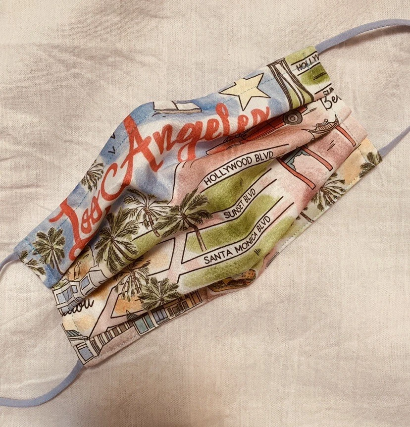 Face mask Los Angeles Map Multi cotton hand made Fathers Day Gift NWT - Image 2 of 3