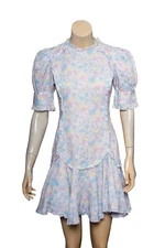 Pia Tjelta Dress S 6 Women's Casual Floral Printed Short Sleeve Mini NEW 33644