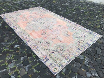 Turkish Antique rug Bohemian Area rug Oushak rug Vintage Rug Handmade Wool rug