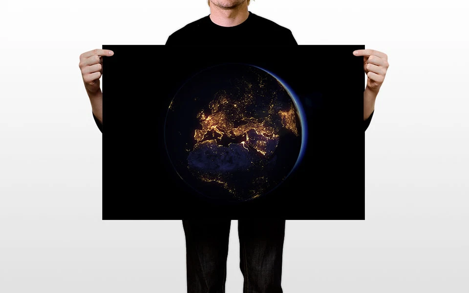 Planet Earth View From Space Dark Sky Wall Art Home Decor - POSTER 20"x30" - Image 3 of 3
