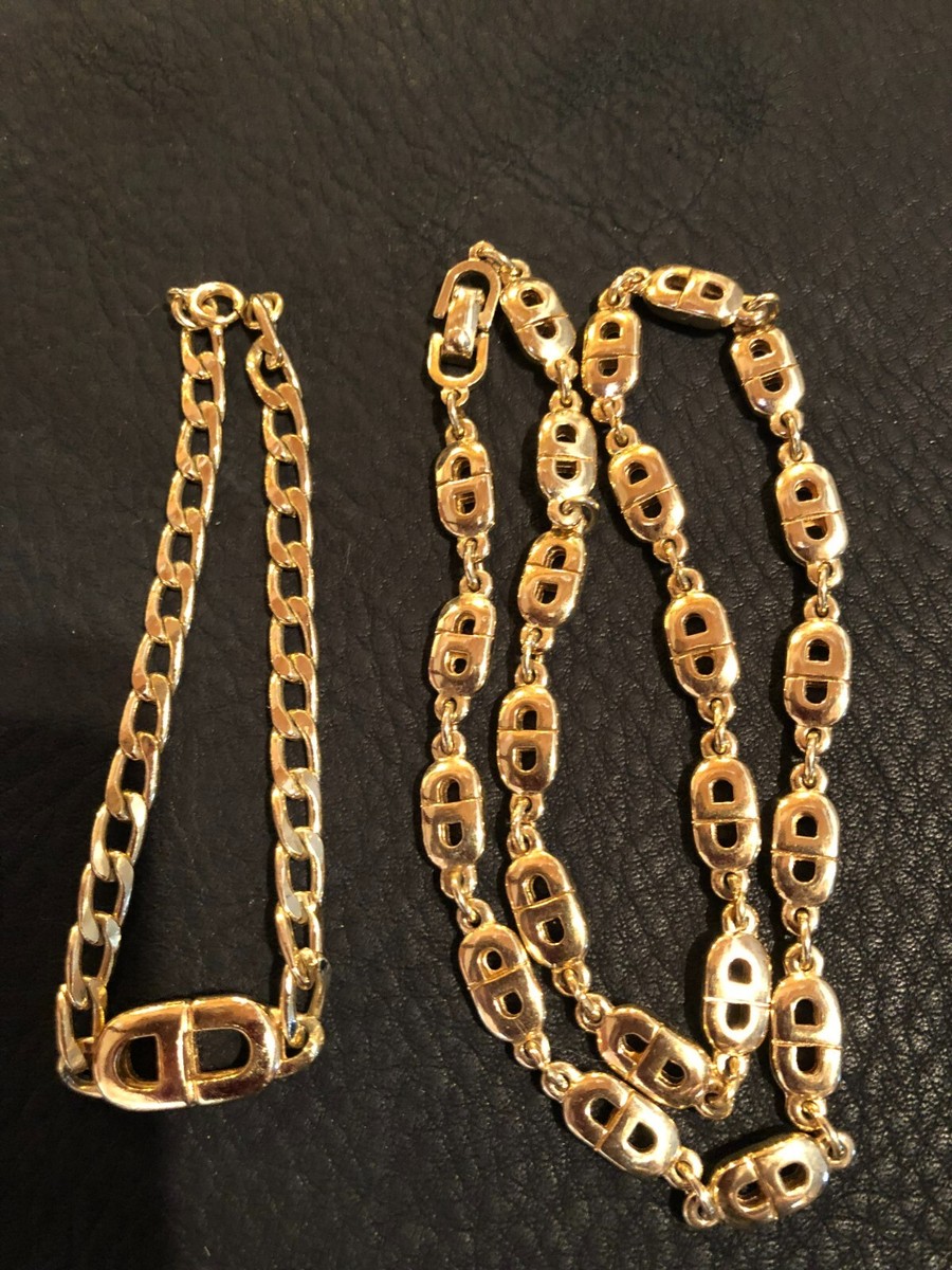 CHRISTIAN DIOR Necklace Bracelet set Pendant Chain AUTH CHRISTIAN DIOR Necklace Bracelet set Pendant Chain AUTH