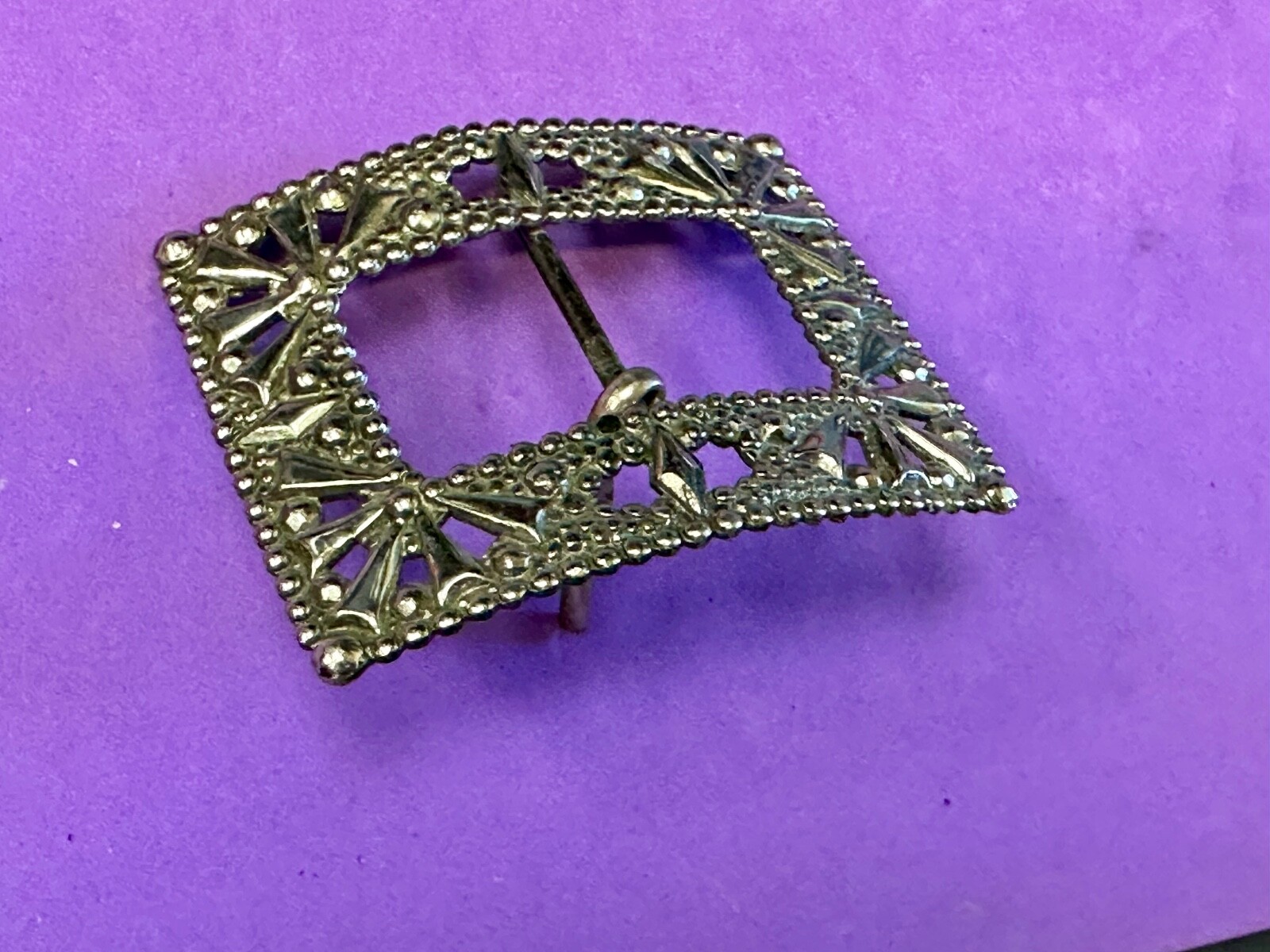 Antique Silver Color Rectangular See Through Orna… - image 12