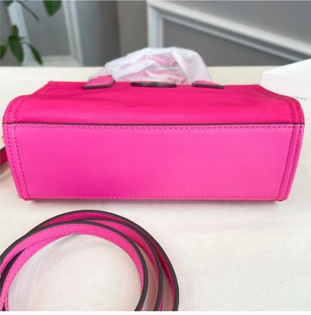 Tory Burch Bright Hot Pink Ella Micro Mini Tote Bag Purse