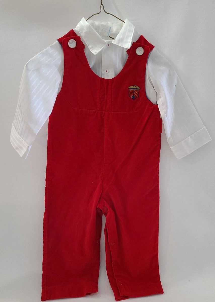 Red overalls baby boy sales