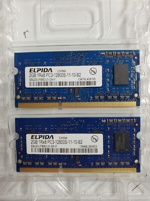 Elpida 4GB (2X 2GB) PC3-12800S-11-10B2 DDR3 Laptop Memory RAM 