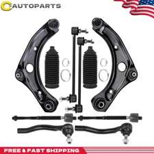 For 2012-2019 Nissan Versa Front Lower Control Arm Ball Joint Tie Rod Sway Bar