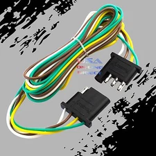 4-Pin Plug Trailer Light Wiring Harness Extension 18 AWG Flat Wire Connector 6ft