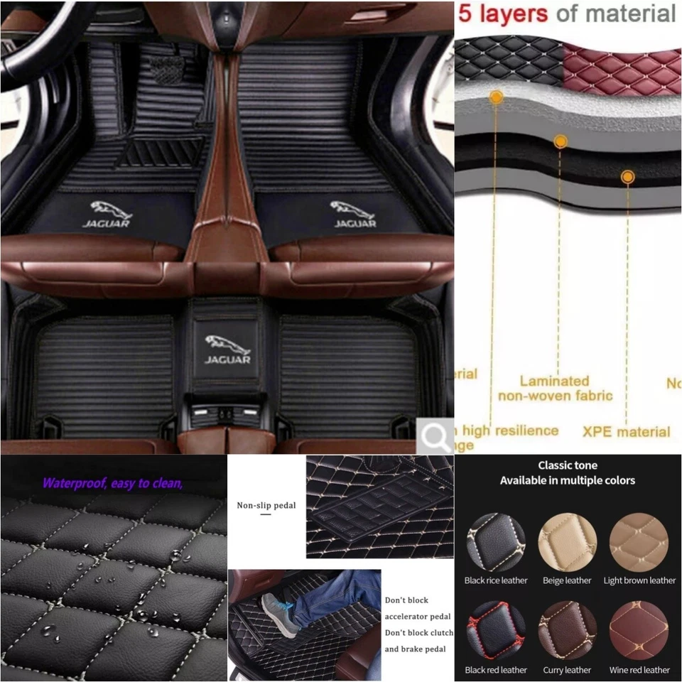 For Jaguar All Models Car Floor Mats Carpets Waterproof Cargo Liners Custom - Image 4 of 4
